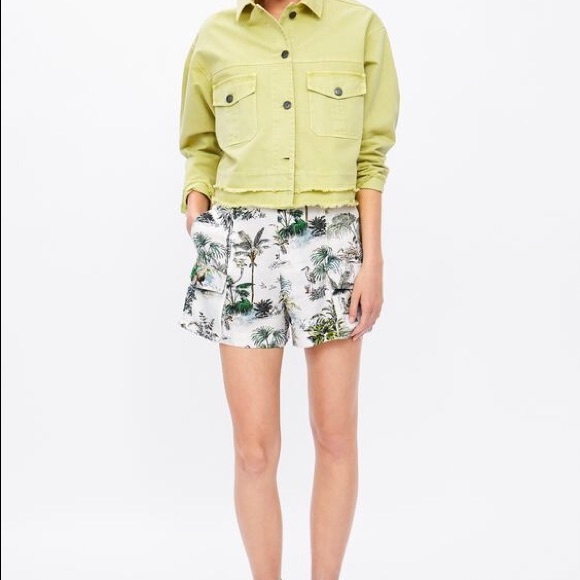 Zara Tropical Print Cargo Shorts - Picture 2 of 8